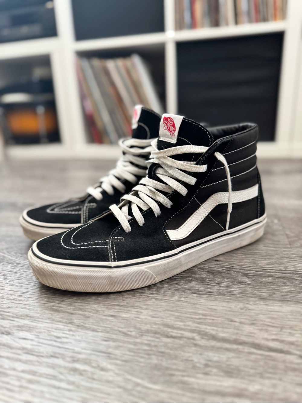 Vans High-Top Skate Sneakers in Black and White